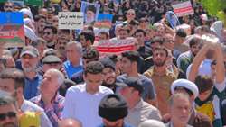 حضور کارکنان شبکه بهداشت و درمان فراشبند در راهپیمایی روز قدس