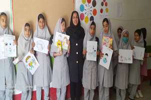 برگزاری مسابقه نقاشی به مناسبت هفته سلامت، همزمان در فراشبند و روستای گوری