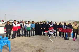 بسیج جامعه پزشکی شهرستان فراشبند همگام با پیاده‌روی بزرگ ۲۸ صفر